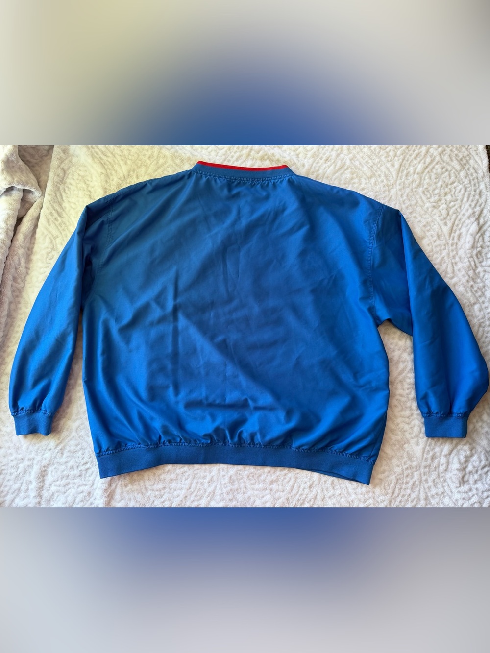 Kansas Jayhawks KU NCAA Vintage Style Blue Pullover Windbreaker Jacket XXL - Picture 10 of 11